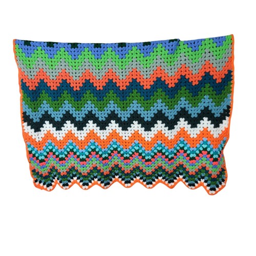 Hand knit afghan - afghan, zig