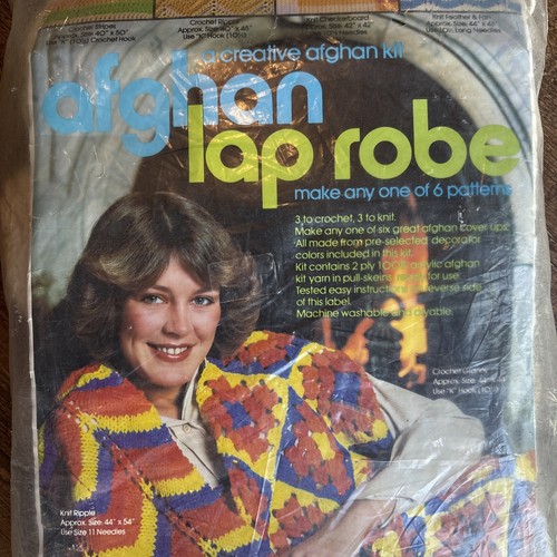 Vintage afghan lap robe - vintage,