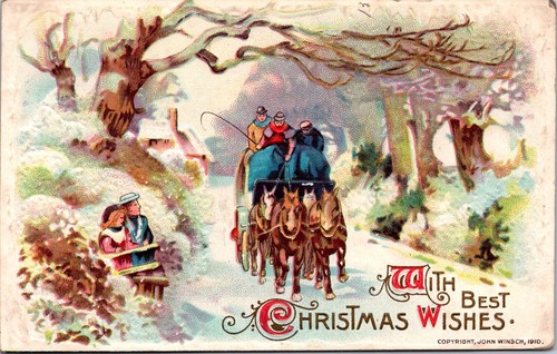 Winsch postcard embossed - winsch, postcard: